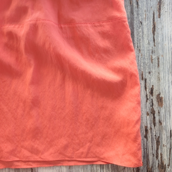 Vince Cuffed Short Sleeve V-Neck Dress Orange Women's XXS - Picture 7 of 10